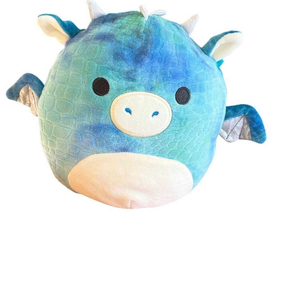 Squishmallow Destiny Blue textured Dragon Dinosaur plush 8”